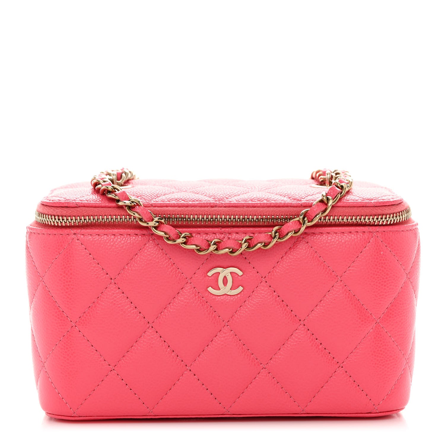 Chanel Caviar Quilted Small Vanity Case With Chain Pink 1 of 10