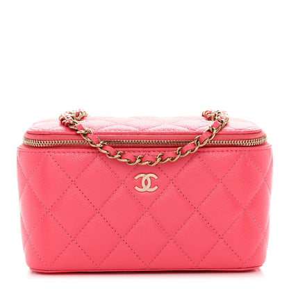 Chanel Caviar Quilted Small Vanity Case With Chain Pink 1 of 10