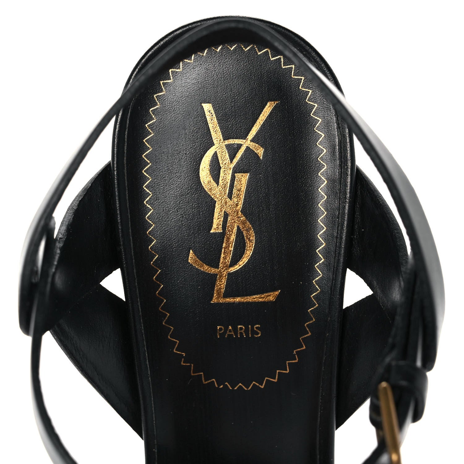 Saint Laurent Calfskin Tribute 105 Platform Sandals 38 Black 7 of 9