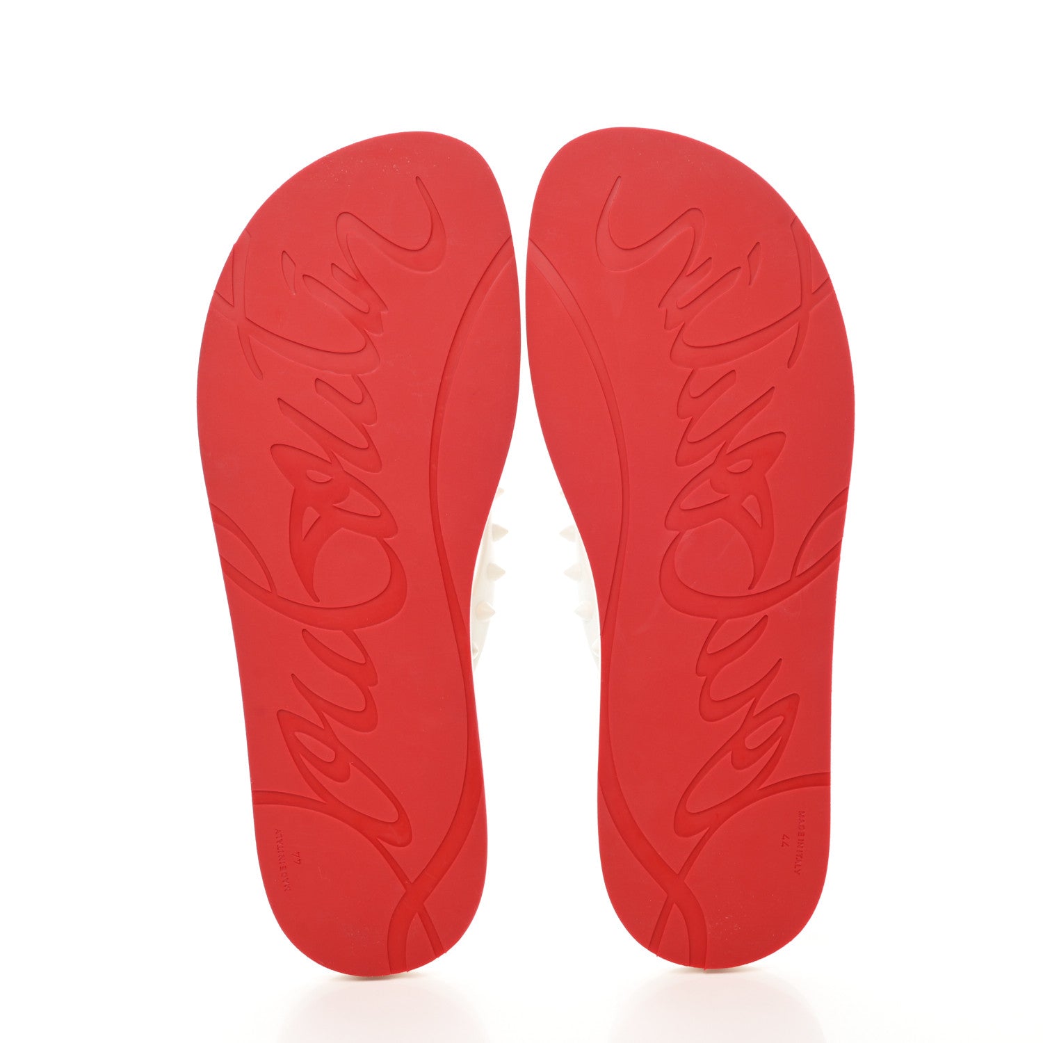 Christian Louboutin Rubber Spike Bengale Loubi Donna Flip Flop 44 White Multicolor 5 of 8