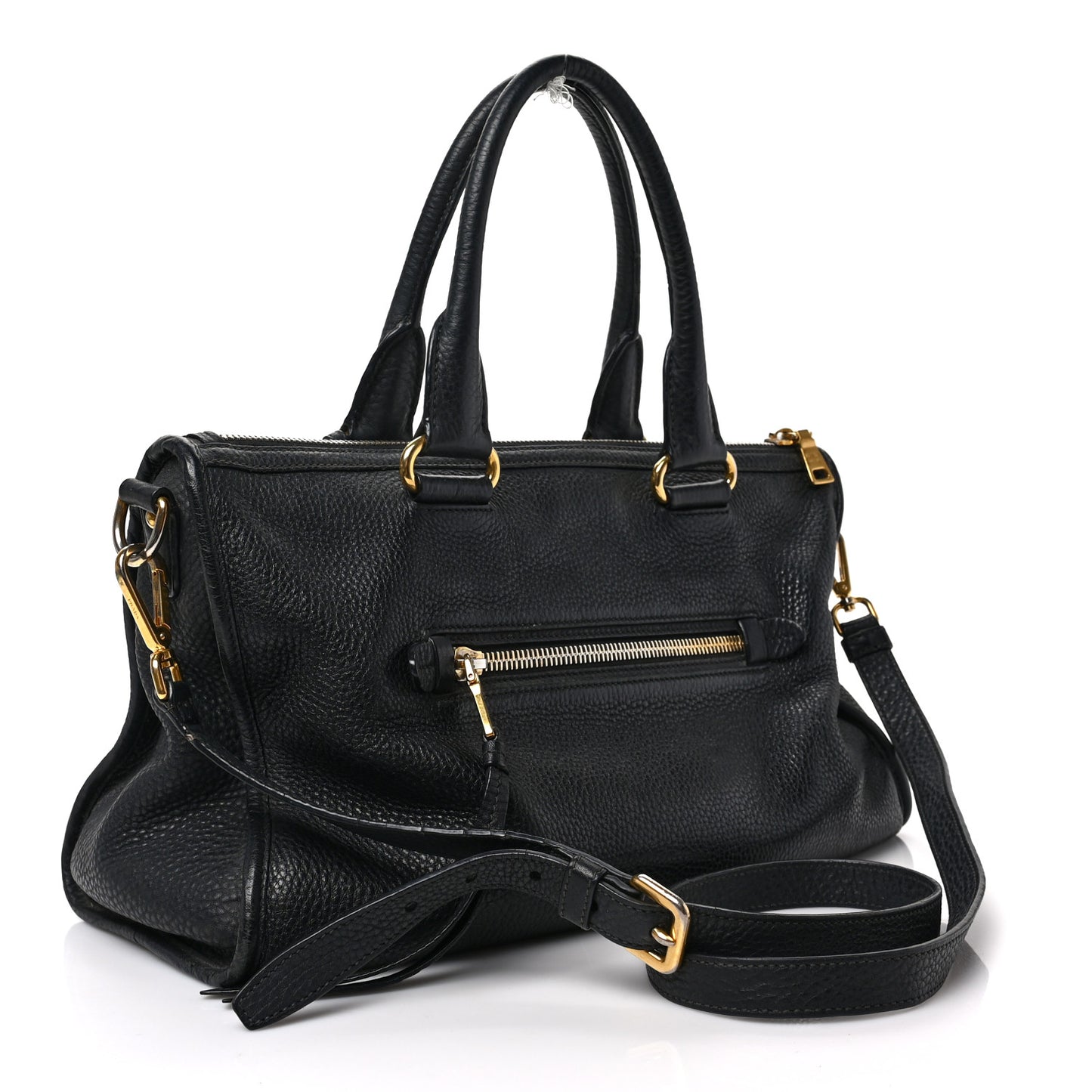 Vitello Daino Shopping Satchel Black