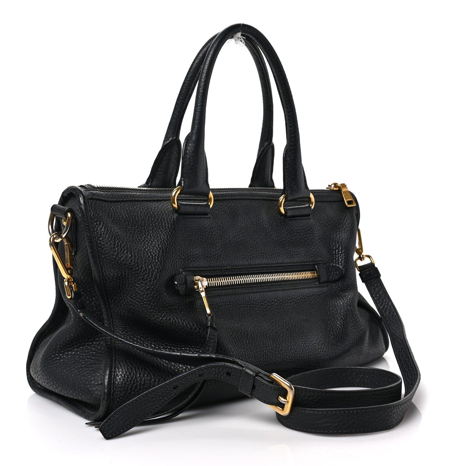 Prada Vitello Daino Shopping Satchel Black 3 of 9