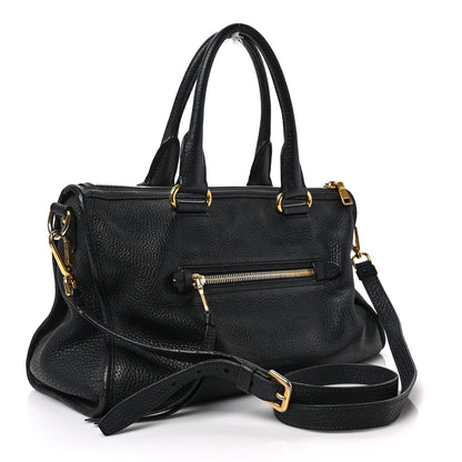 Prada Vitello Daino Shopping Satchel Black 3 of 9
