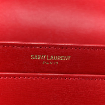 Saint Laurent Calfskin Medium Monogram Sunset Rouge Eros 9 of 12