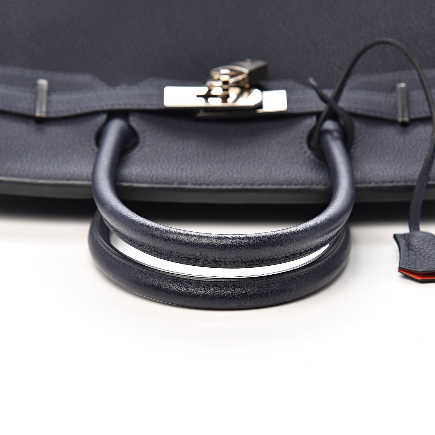 Hermes Togo Birkin Verso 30 Bleu Nuit Orange Poppy 26 of 34