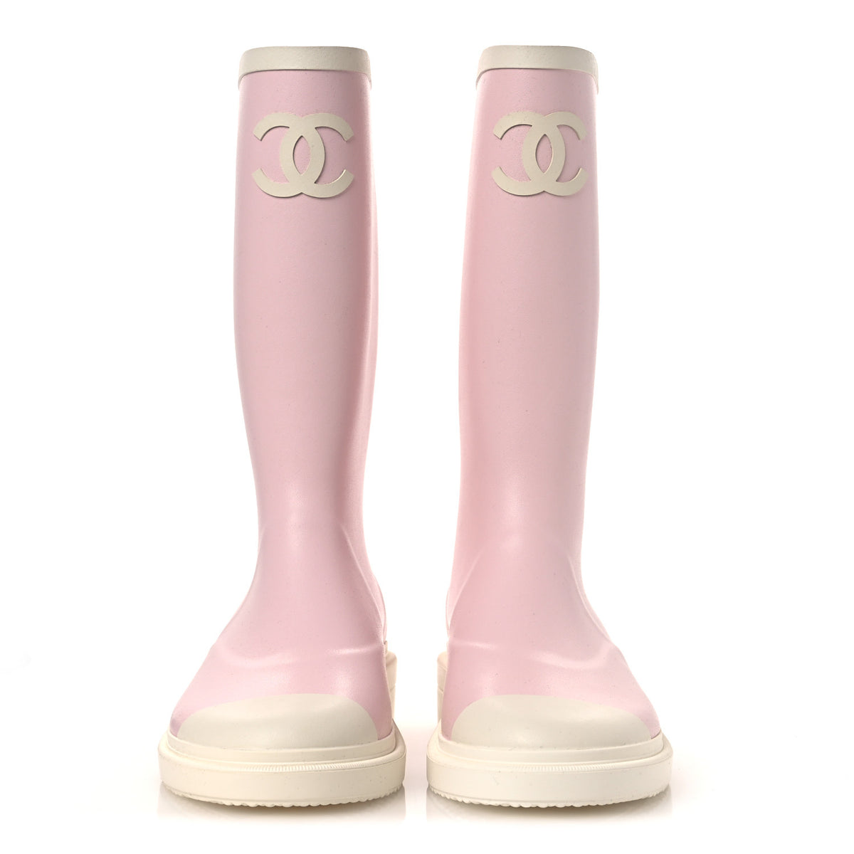 Chanel Caoutchouk CC High Boots 37 Rose 3 of 11