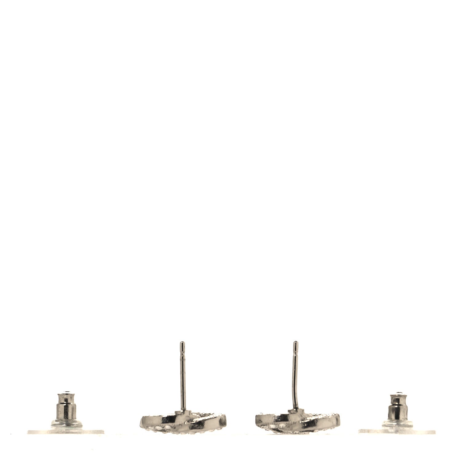 Chanel Crystal CC Earrings Silver 3 of 5