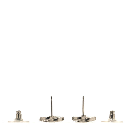 Chanel Crystal CC Earrings Silver 3 of 5