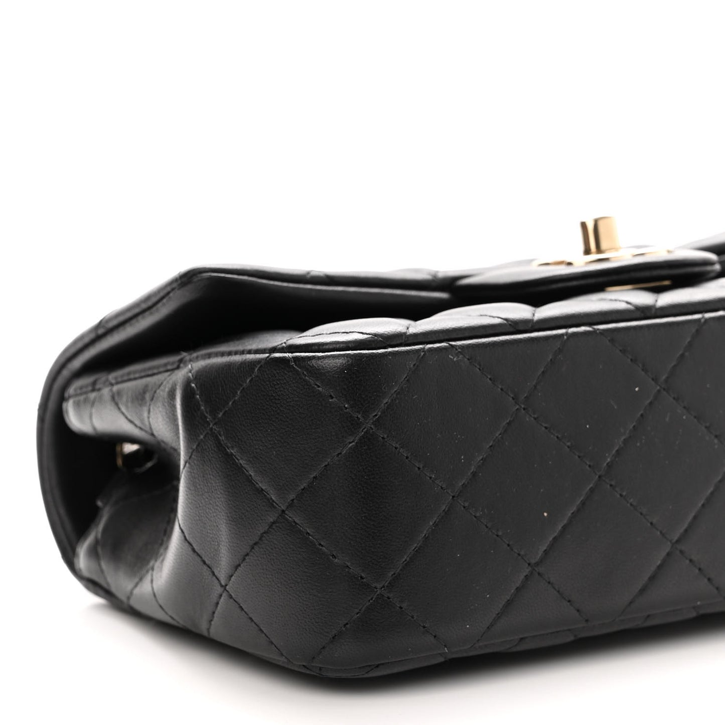 Lambskin Quilted Mini Rectangular Flap Black
