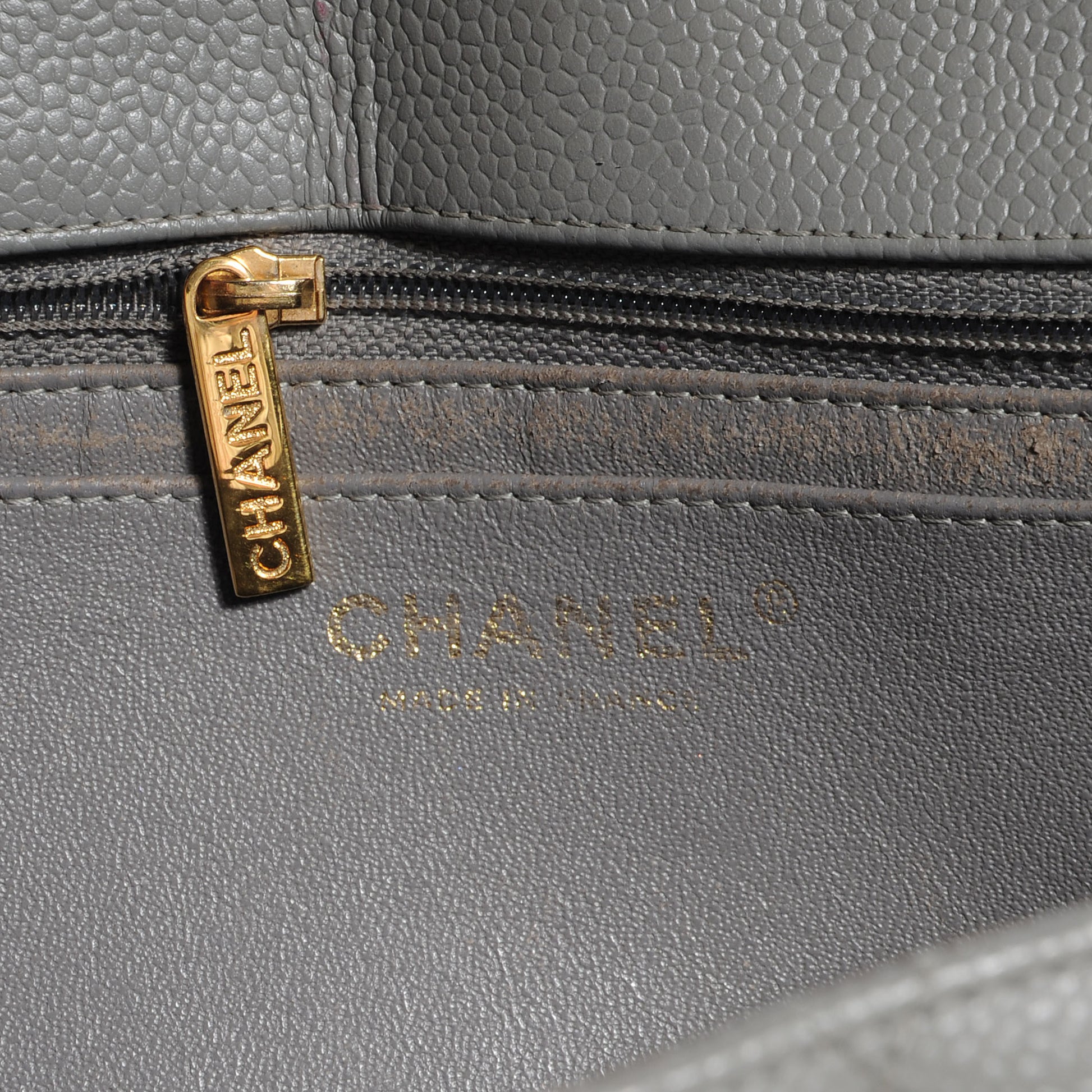 Chanel Caviar Jumbo Single Flap Grey 6 of 8