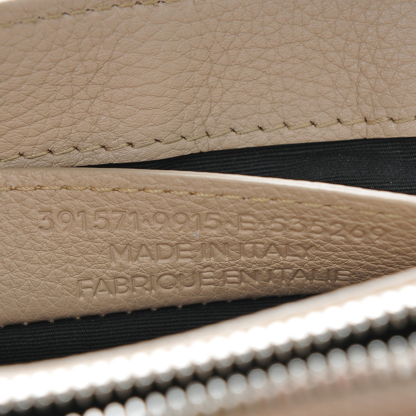 Grained Calfskin Le Dix Mini Soft Cartable Beige Seigle
