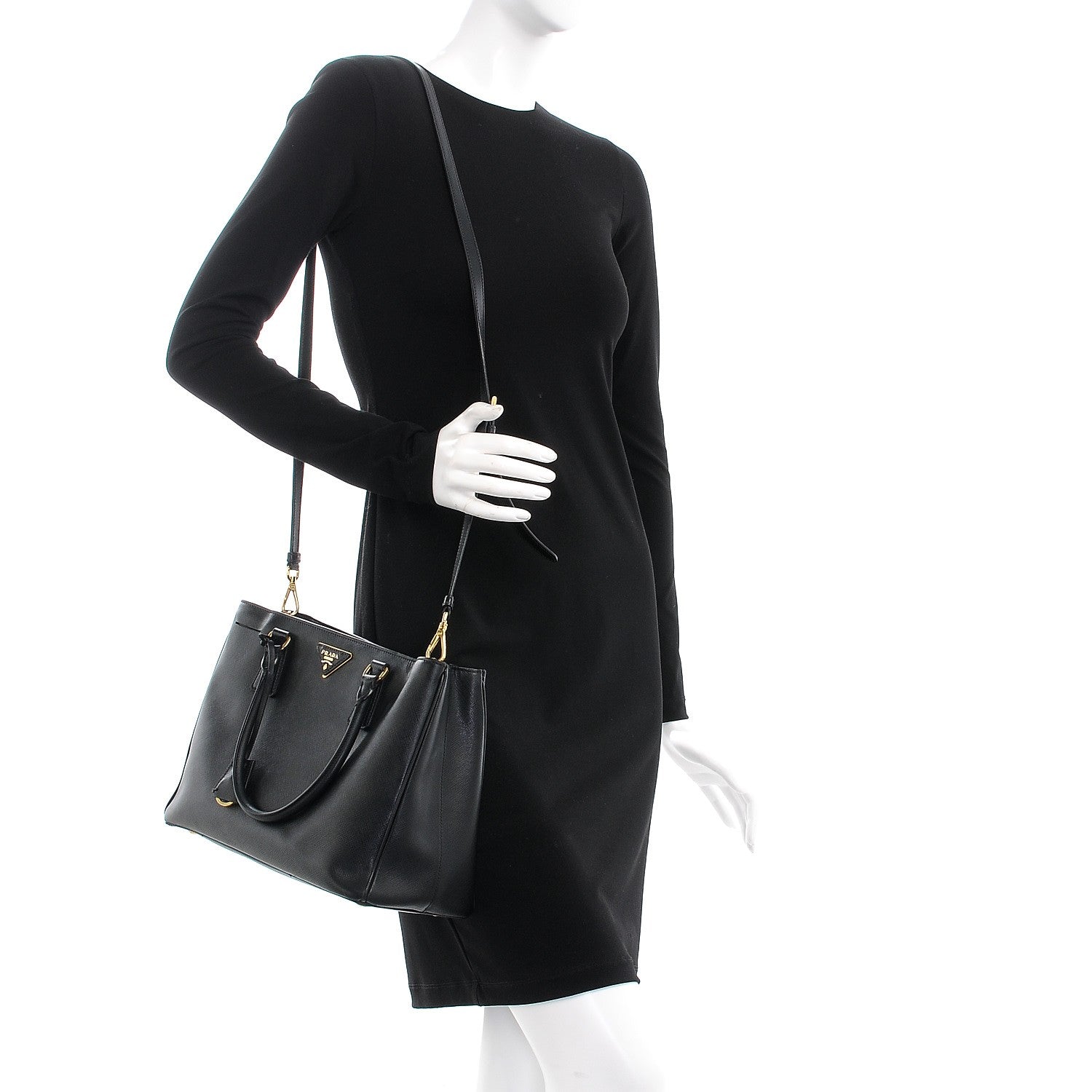 Prada Saffiano Lux Small Tote Nero Black 2 of 13