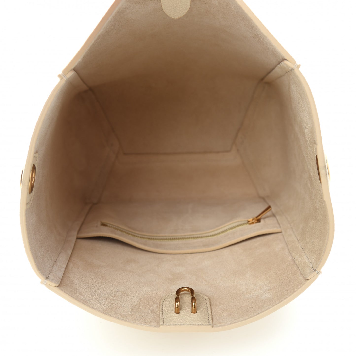 Soft Grained Calfskin Small Sangle Bucket Bag Vanilla