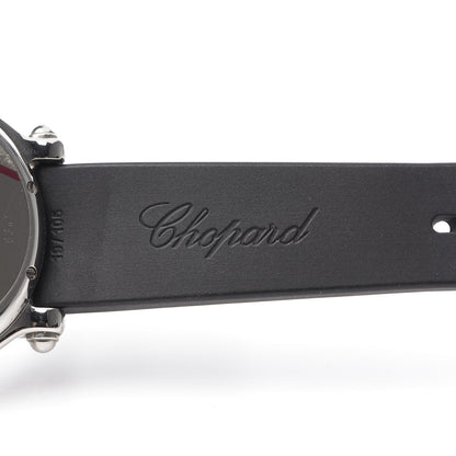 Chopard Stainless Steel Rubber 5 Diamond 38mm Happy Sport Dolphin Quartz Watch Black 6 of 9