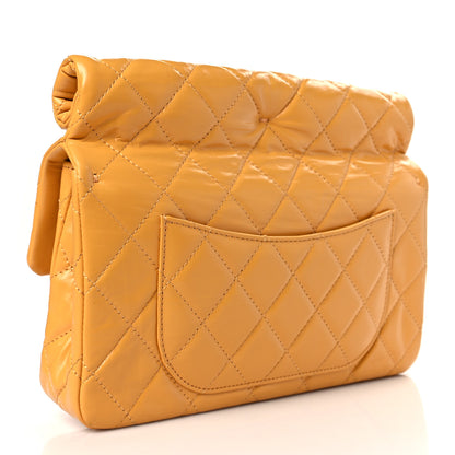 Chanel Crumpled Calfskin Quilted Clutch Yellow 3 of 9