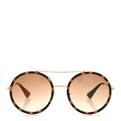 Gucci Metal Round Frame Sunglasses GG0061S Green Red Tortoise 2 of 8