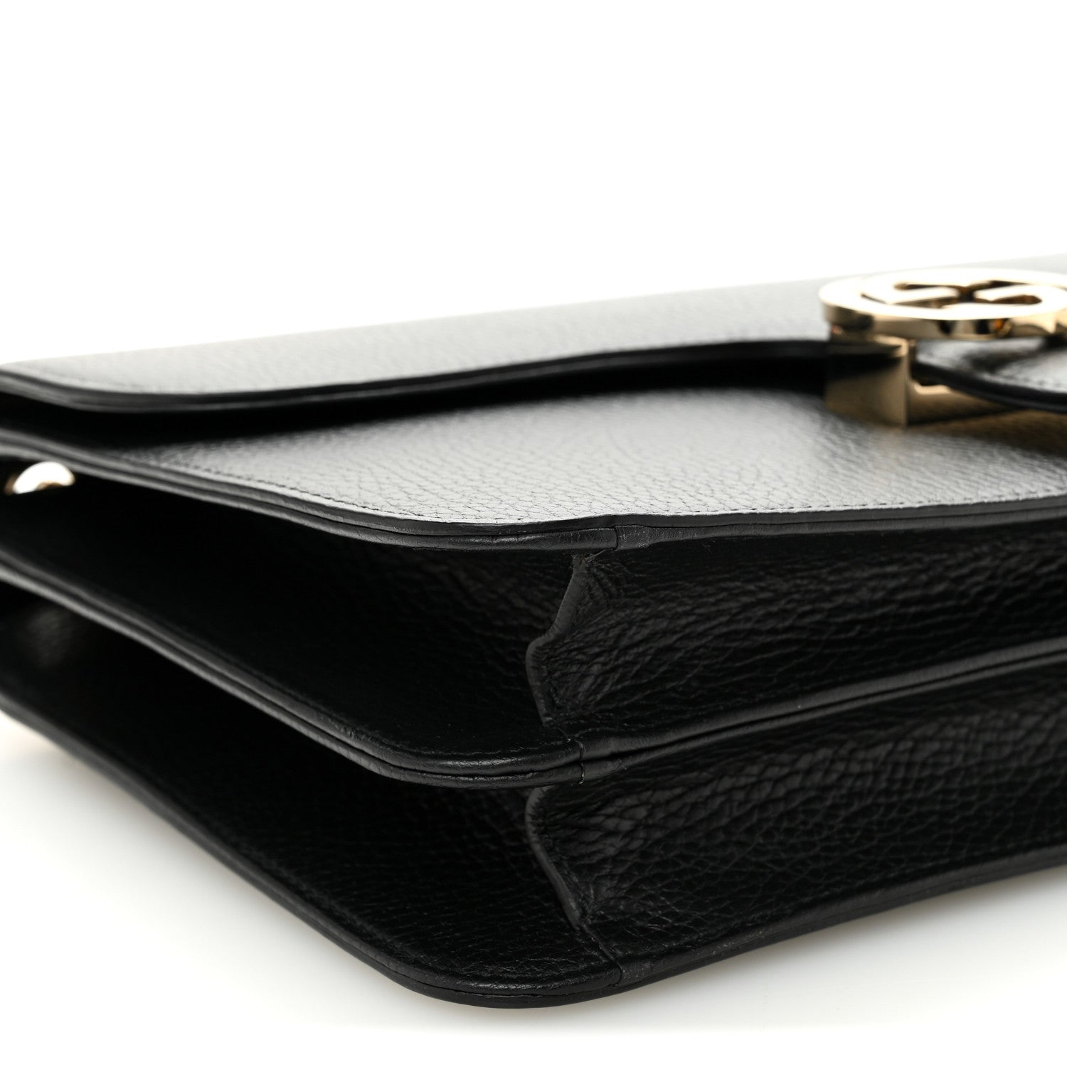 Gucci Dollar Calfskin Interlocking G Shoulder Bag Black 9 of 10