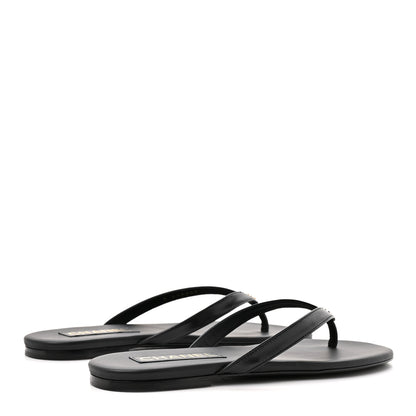 Chanel Shiny Lambskin Crystal CC Thong Sandals 39.5 Black 5 of 10