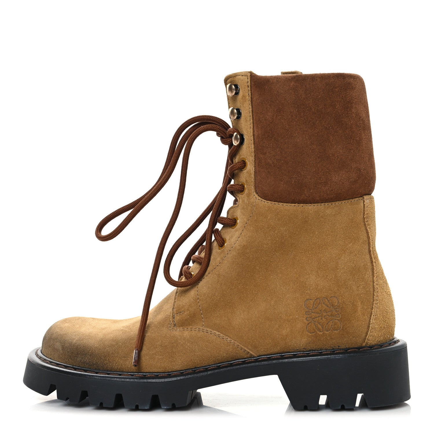 Loewe Suede Mens Sierra Combat Boots 40 Tobacco Brown 1 of 8