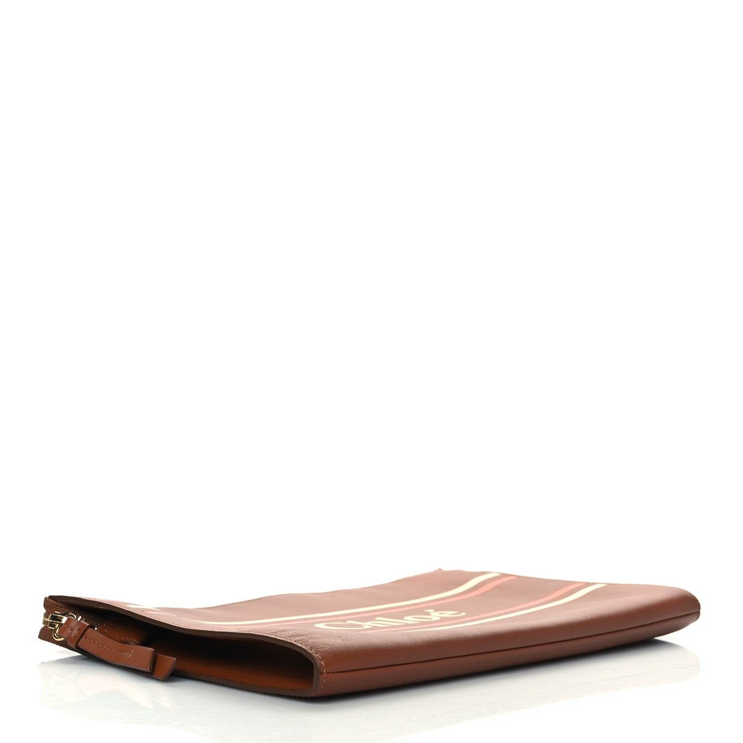 Chloe Smooth Calfskin Logo Vick Pouch Caramel 4 of 9