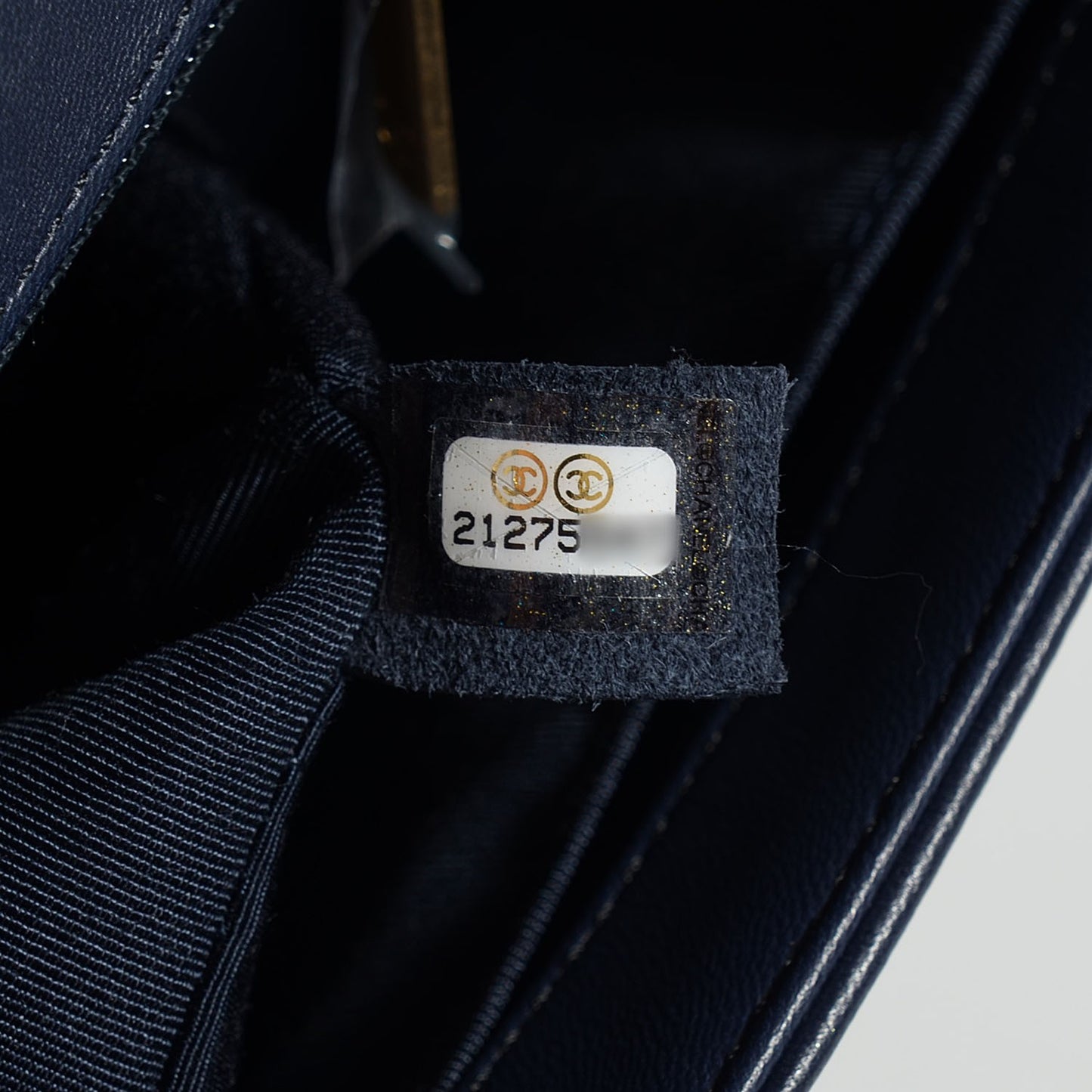 Lambskin Quilted New Medium Boy Flap Dark Navy