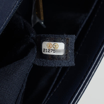 Chanel Lambskin Quilted New Medium Boy Flap Dark Navy 7 of 8