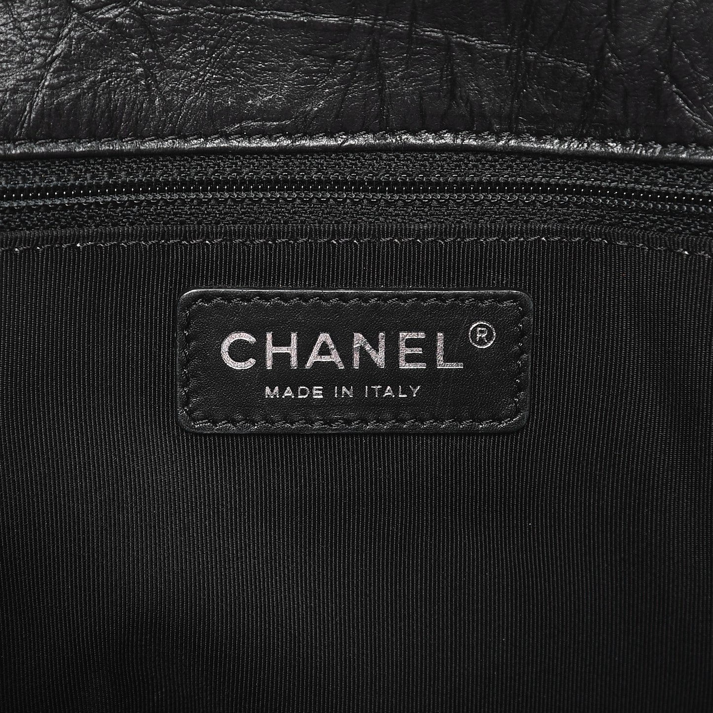 Aged Calfskin Quilted Large Casual Rock Backpack Black