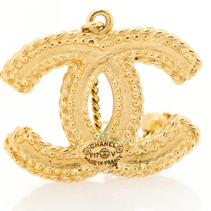 Chanel CC Drop Earrings Matte Gold 4 of 6