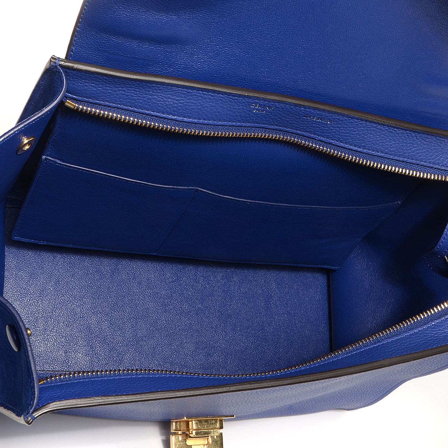 Drummed Leather Suede Small Trapeze Indigo