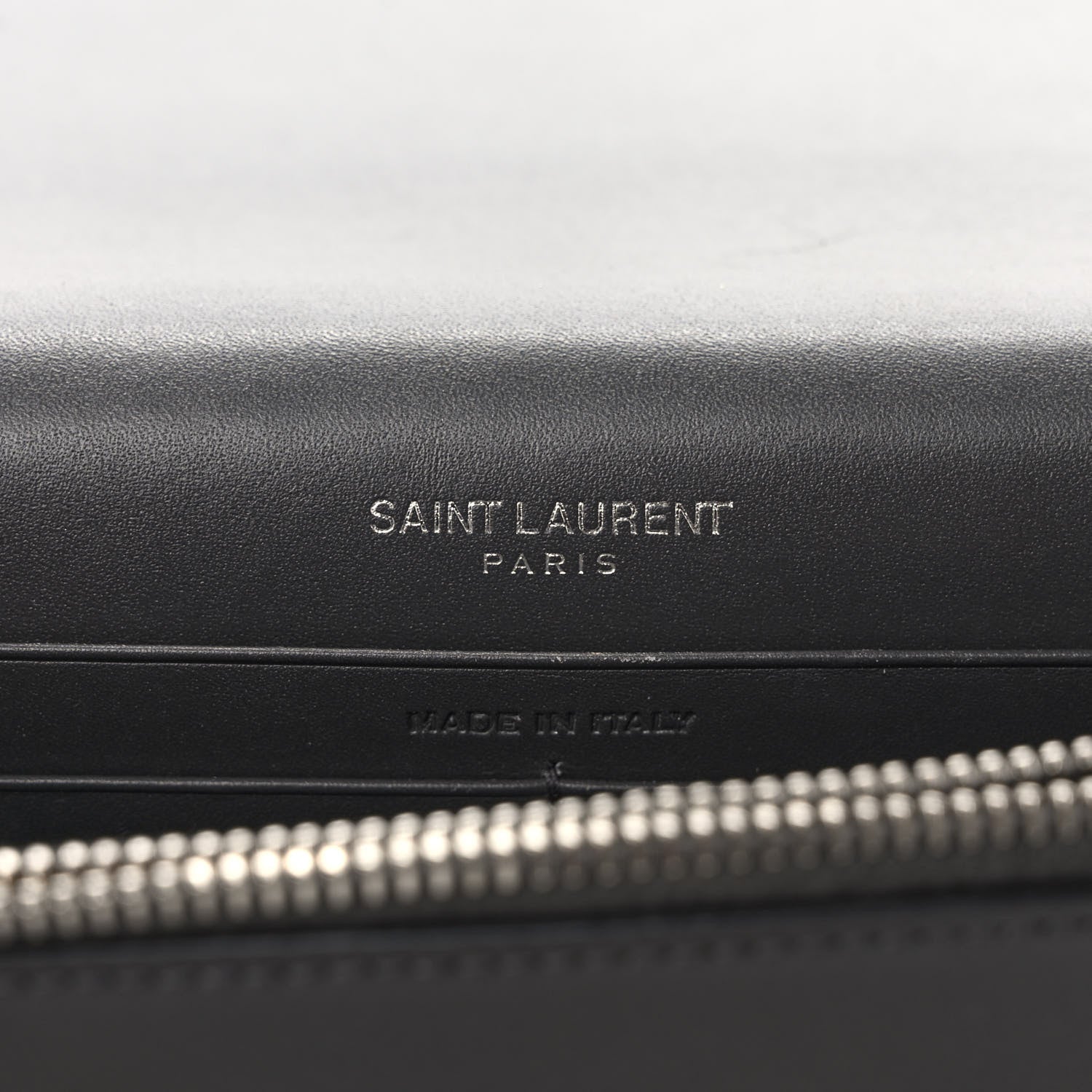 Saint Laurent Smooth Calfskin Classic Monogram Kate Tassel Chain Wallet Asphalt 6 of 9