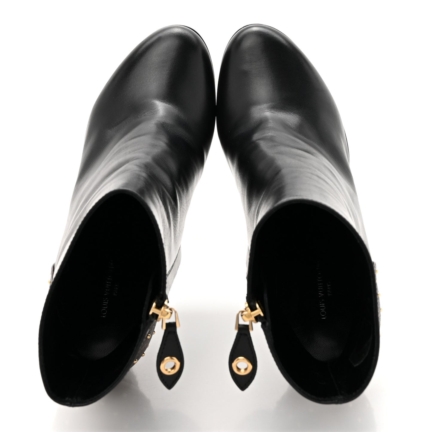 Soft Calfskin Monogram Afterglow Platform Ankle Boots 38 Black