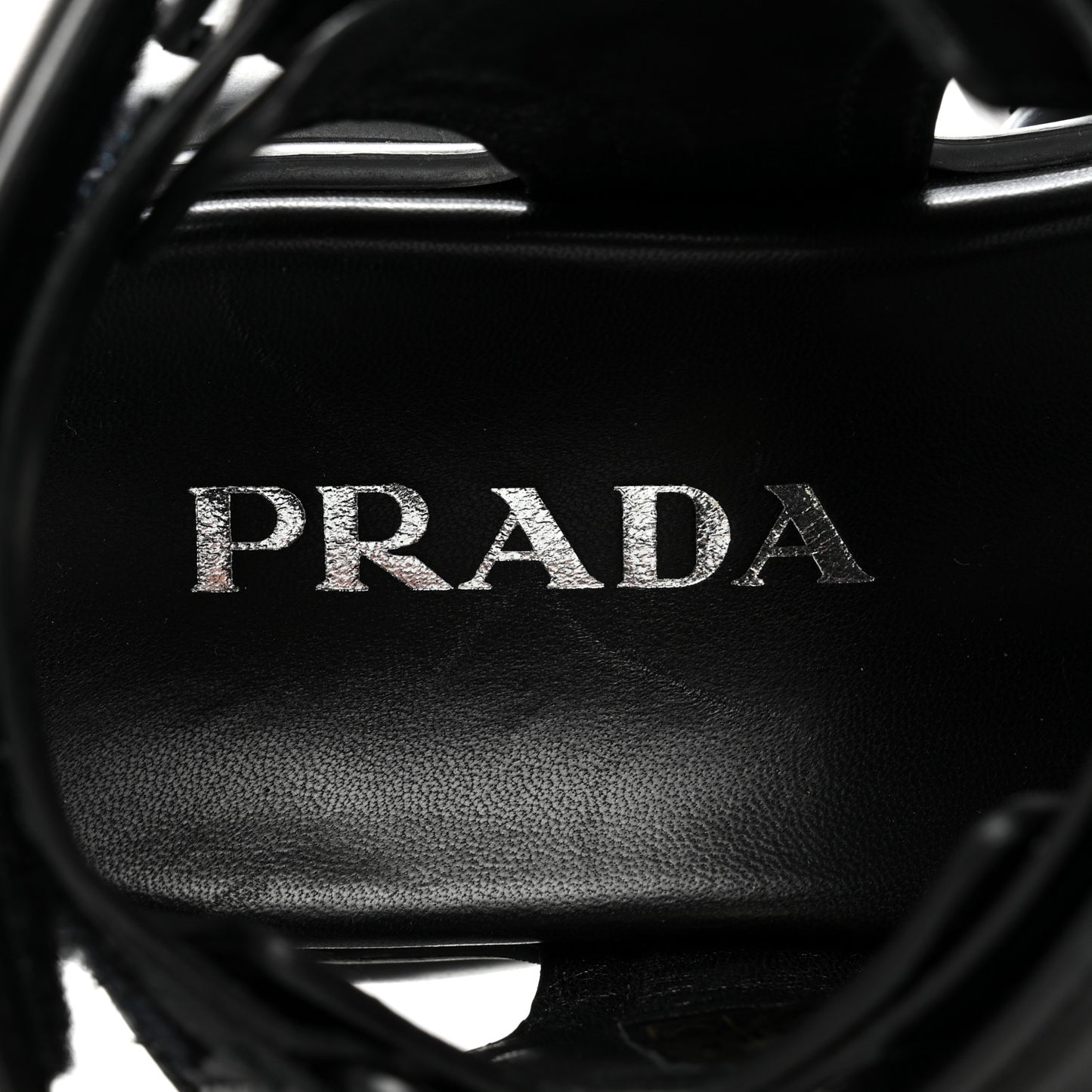 Nappa Logo Embossed Thunder Sole 50mm Sport Sandals 36 Black