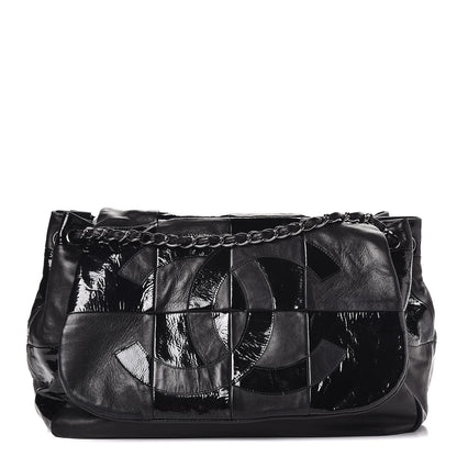 Chanel Lambskin Patent Calfskin Brooklyn Patchwork Flap Black 1 of 8