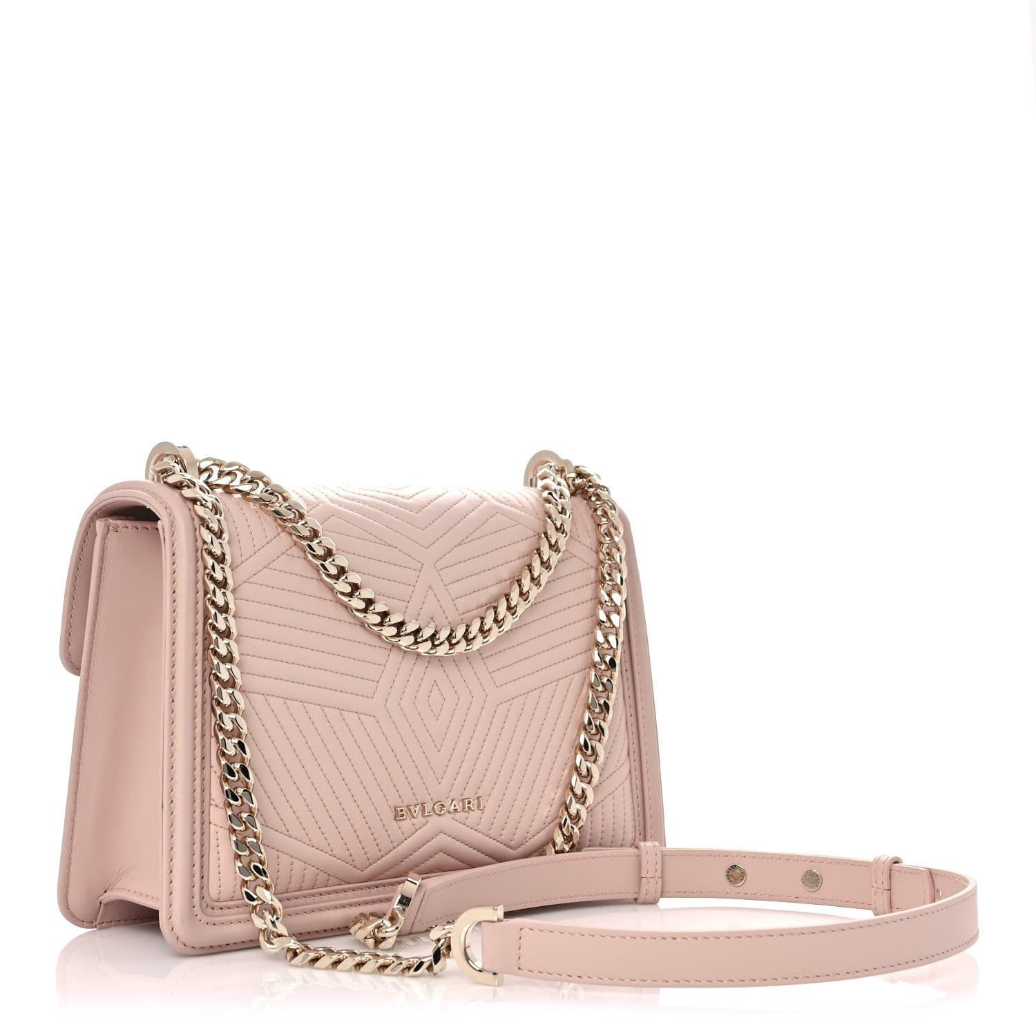 Bulgari Nappa Quilted Calfskin Serpenti Forever Diamond Blast Shoulder Bag Crystal Rose 2 of 12