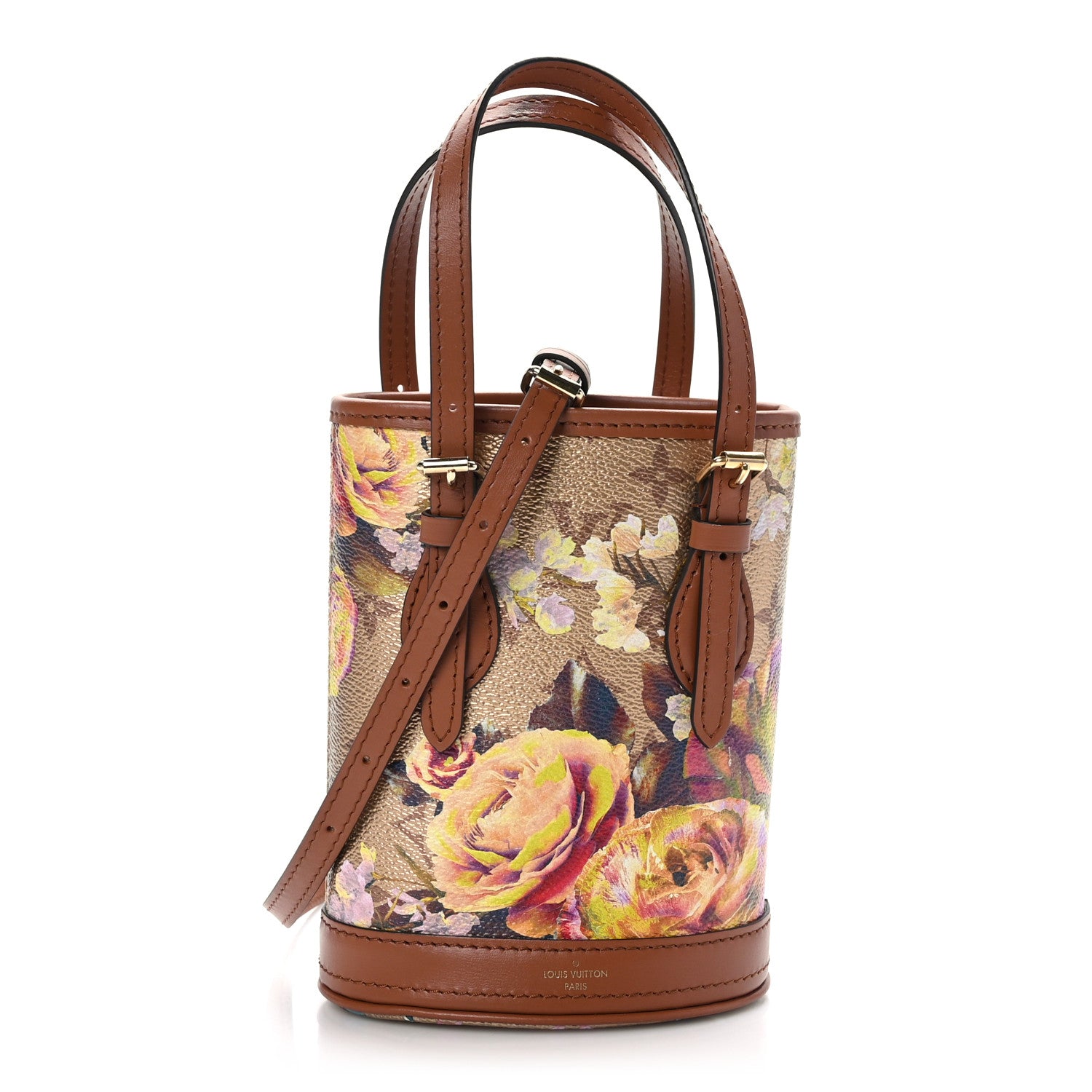 Louis Vuitton Metallic Monogram LV Garden Nano Bucket Bag Gold 1 of 9