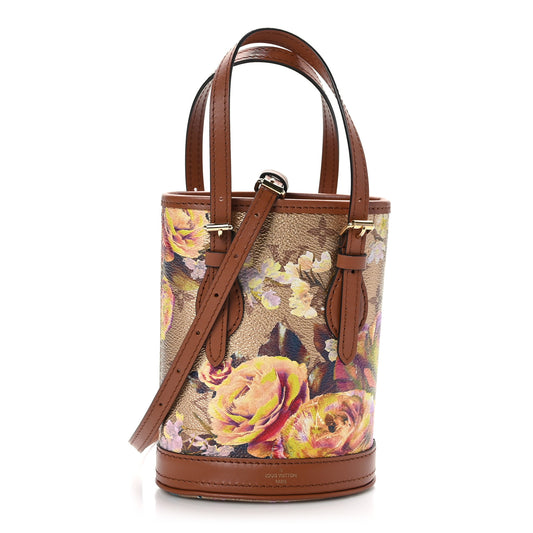 Metallic Monogram LV Garden Nano Bucket Bag Gold