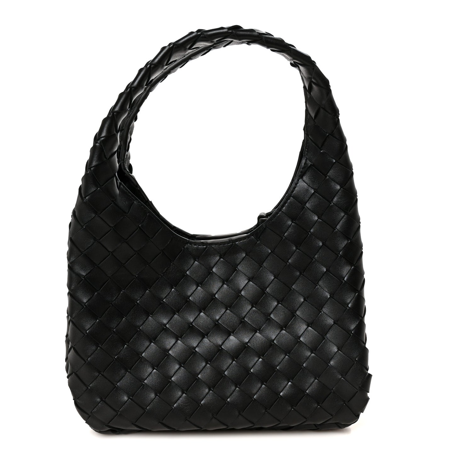 Nappa Intrecciato Small Campana Shoulder Bag Black
