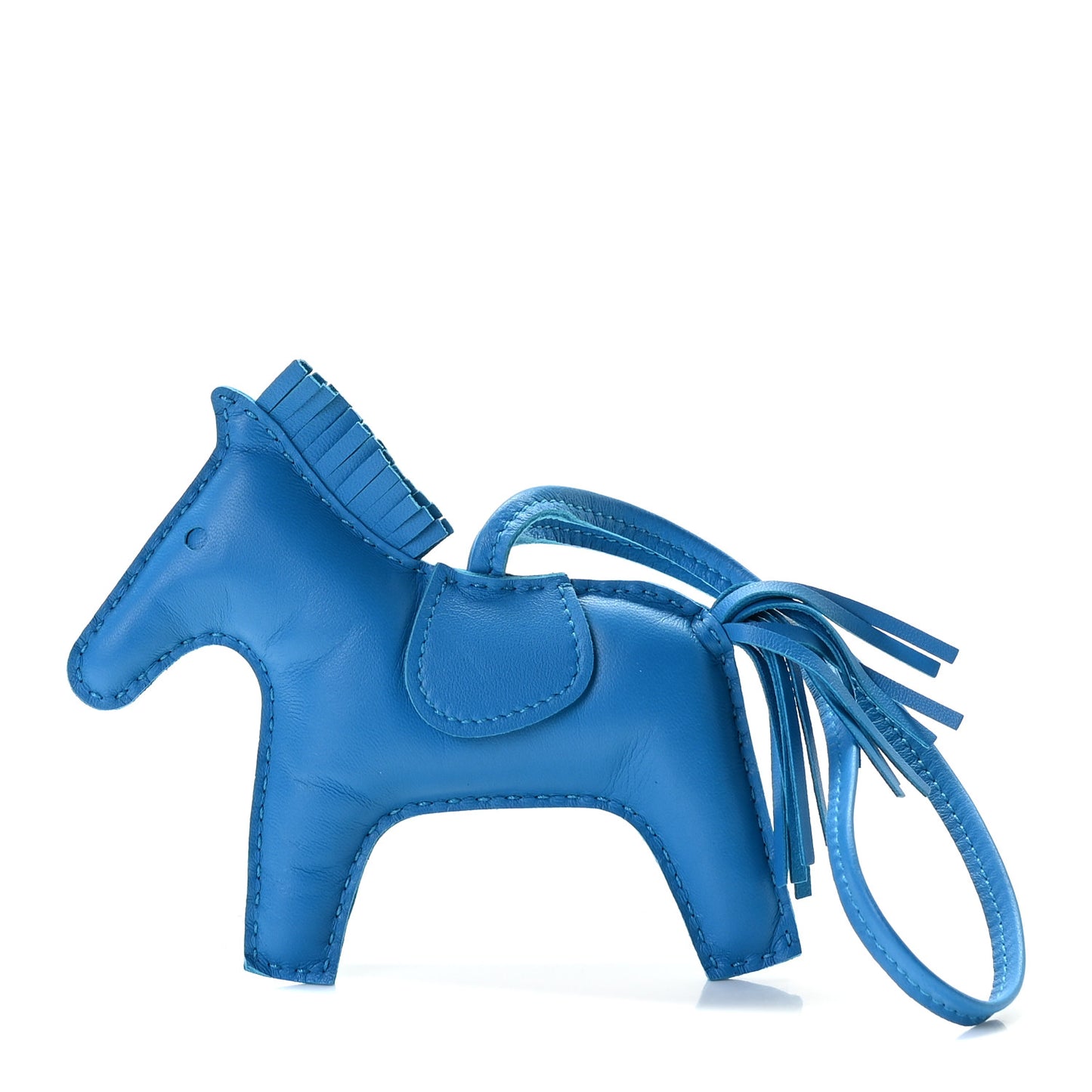 Milo Lambskin Grigri Rodeo Horse Bag Charm MM Bleu Zanzibar