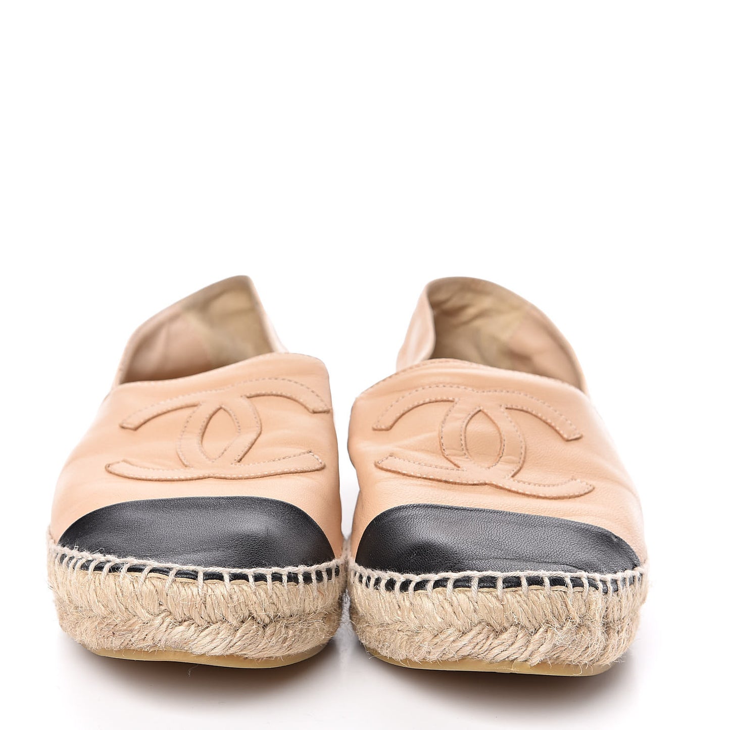 Lambskin CC Espadrilles 38 Beige Black