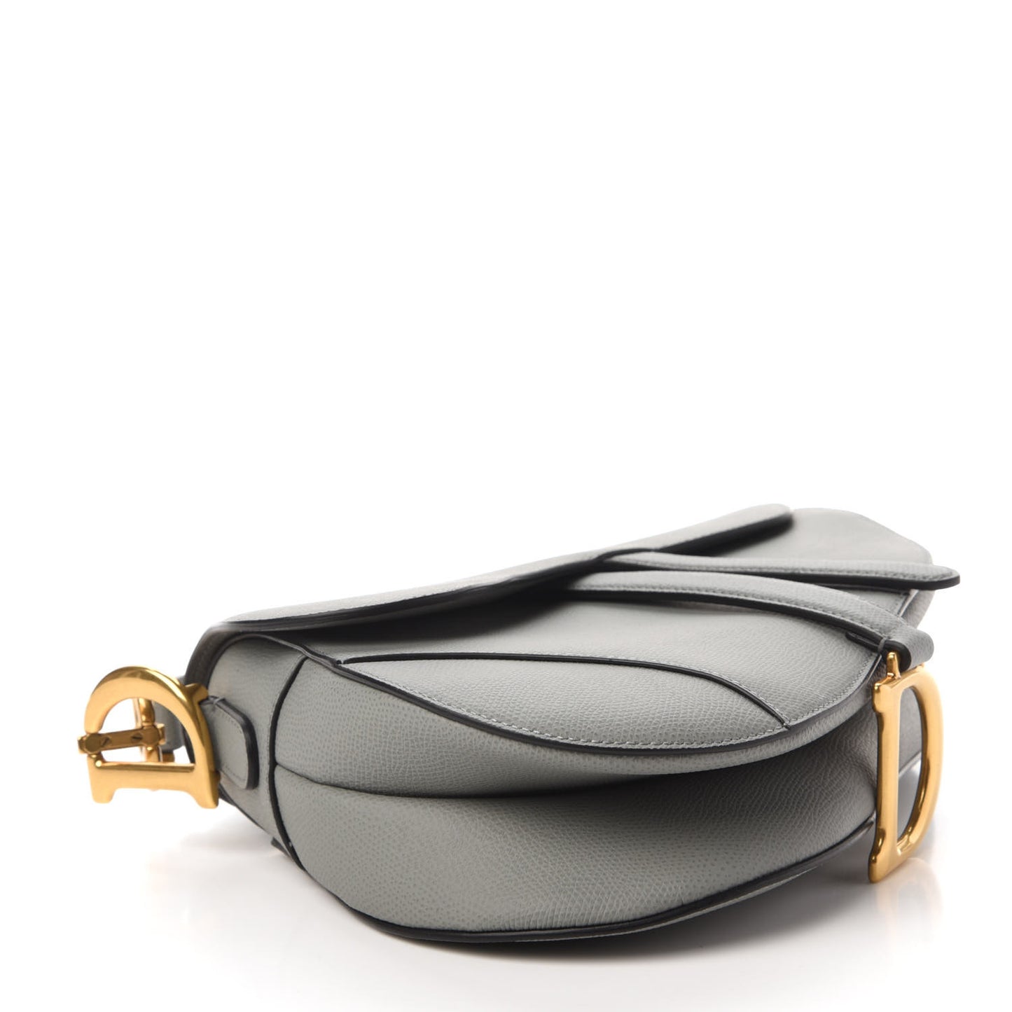 Grained Calfskin Saddle Bag Grey