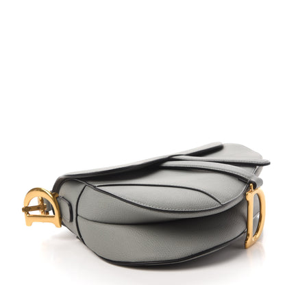 Christian Dior Grained Calfskin Saddle Bag Grey 4 of 11