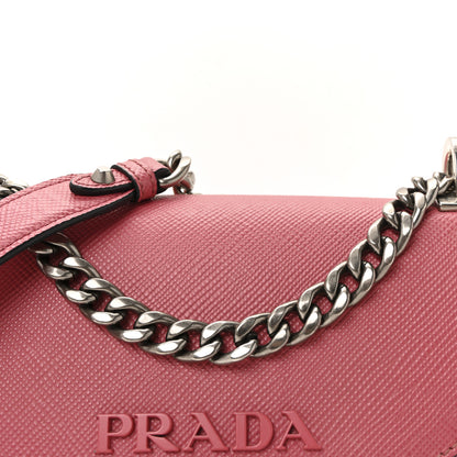 Prada Saffiano Cuir Calfskin Monochrome Envelope Flap Chain Shoulder Bag Bruyere 7 of 9