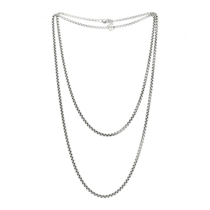 David Yurman Sterling Silver 14K Yellow Gold 2.7mm Small Box Chain Necklace 32.5" 5 of 7