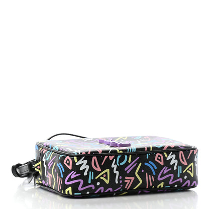 Saint Laurent Grain De Poudre Medium Classic Monogram Multicolor Graphic Print Lou Camera Bag Black 3 of 5