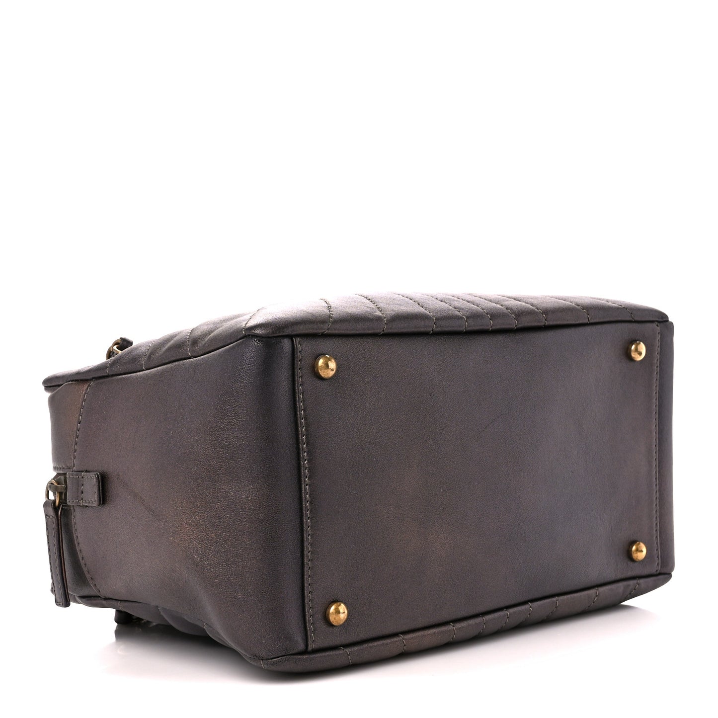 Metallic Lambskin Paris Shanghai Quilted Tote Kahki
