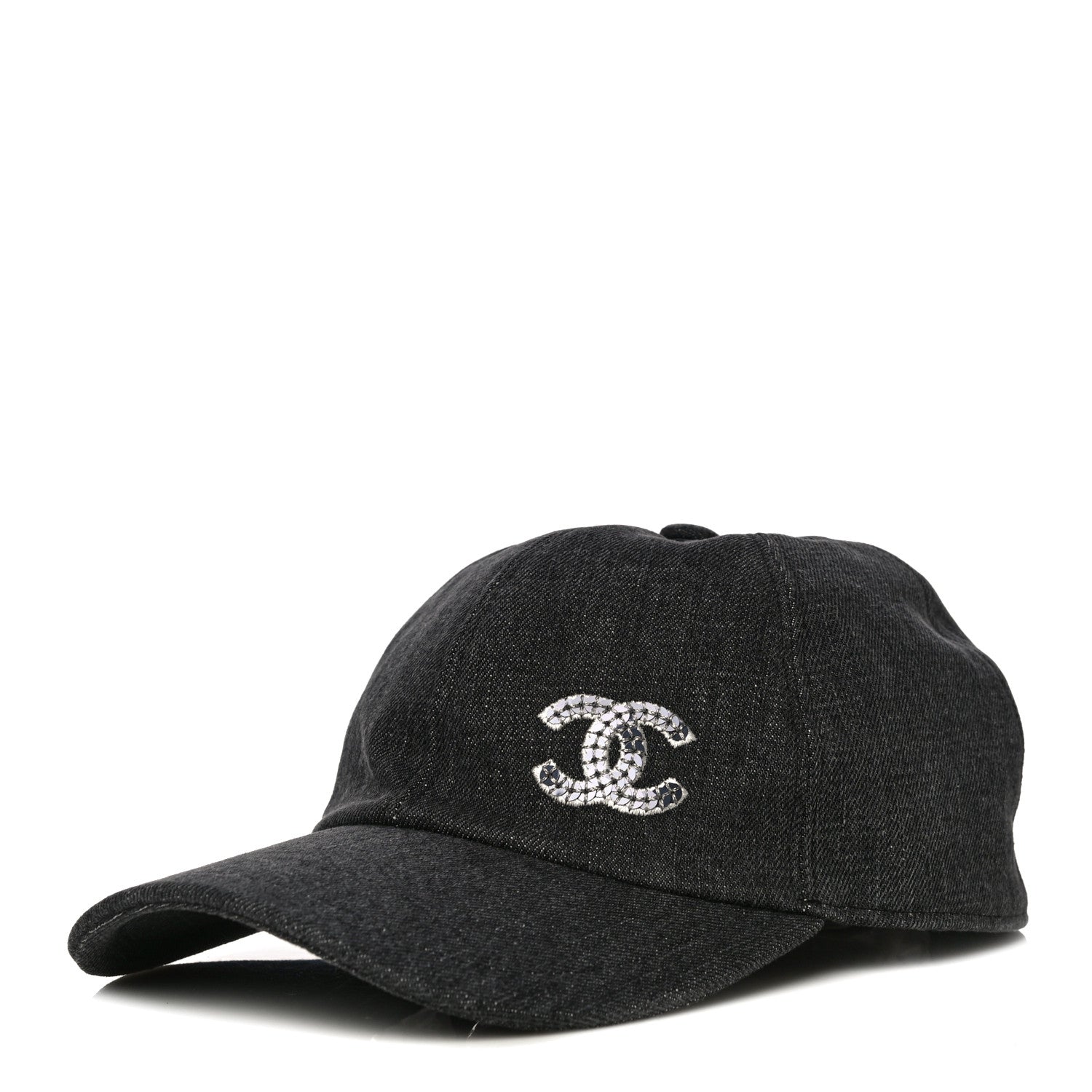 Chanel Cotton Sequin CC Cap Hat Black 1 of 6