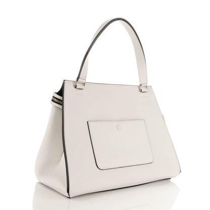 Celine Grained Calfskin Medium Edge Shoulder Bag White 3 of 8