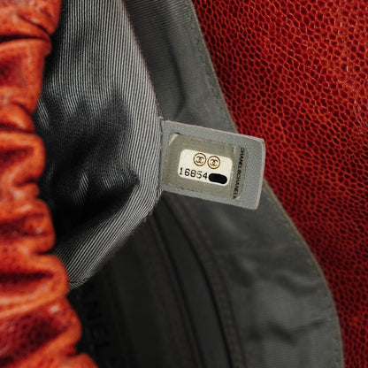 Chanel Grained Calfskin Quilted Maxi Elastic Flap Brown 8 of 8