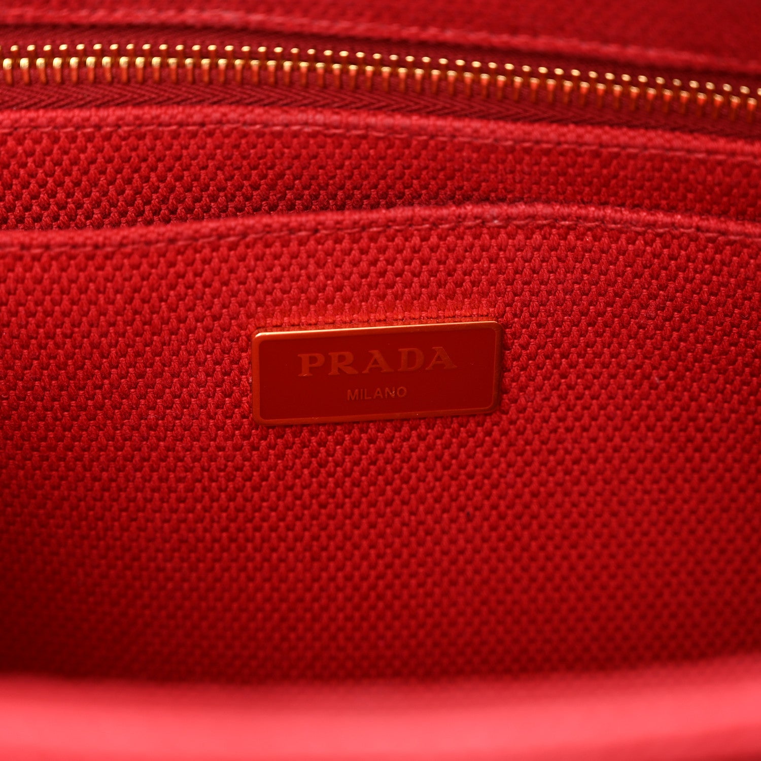 Prada Canapa Small Logo Tote Rosso Talco 7 of 11
