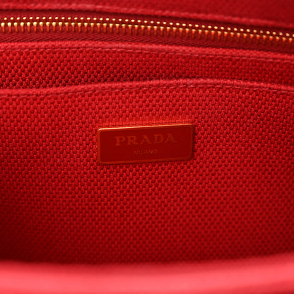 Prada Canapa Small Logo Tote Rosso Talco 7 of 11
